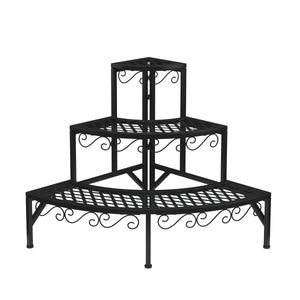 Mensola per piante 87 x 65 x 65 cm nera