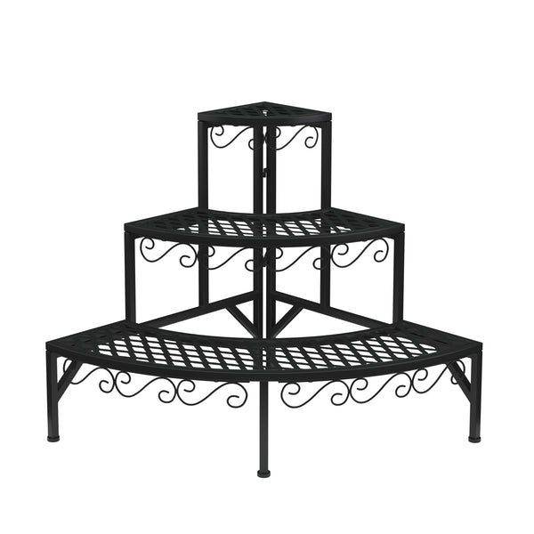 Mensola per piante 87 x 65 x 65 cm nera