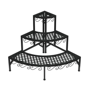 Mensola per piante 87 x 65 x 65 cm nera