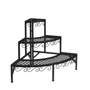 Mensola per piante 87 x 65 x 65 cm nera