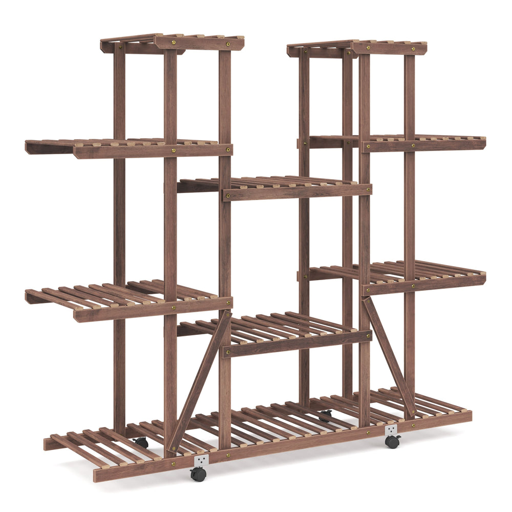 Pflanzenregal Holz 113 x 33 x 120 cm natur