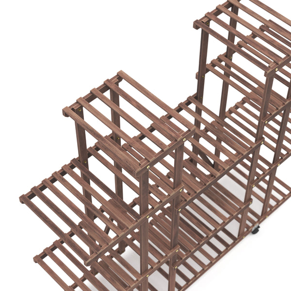 Mensola per piante in legno 113 x 33 x 120 cm naturale