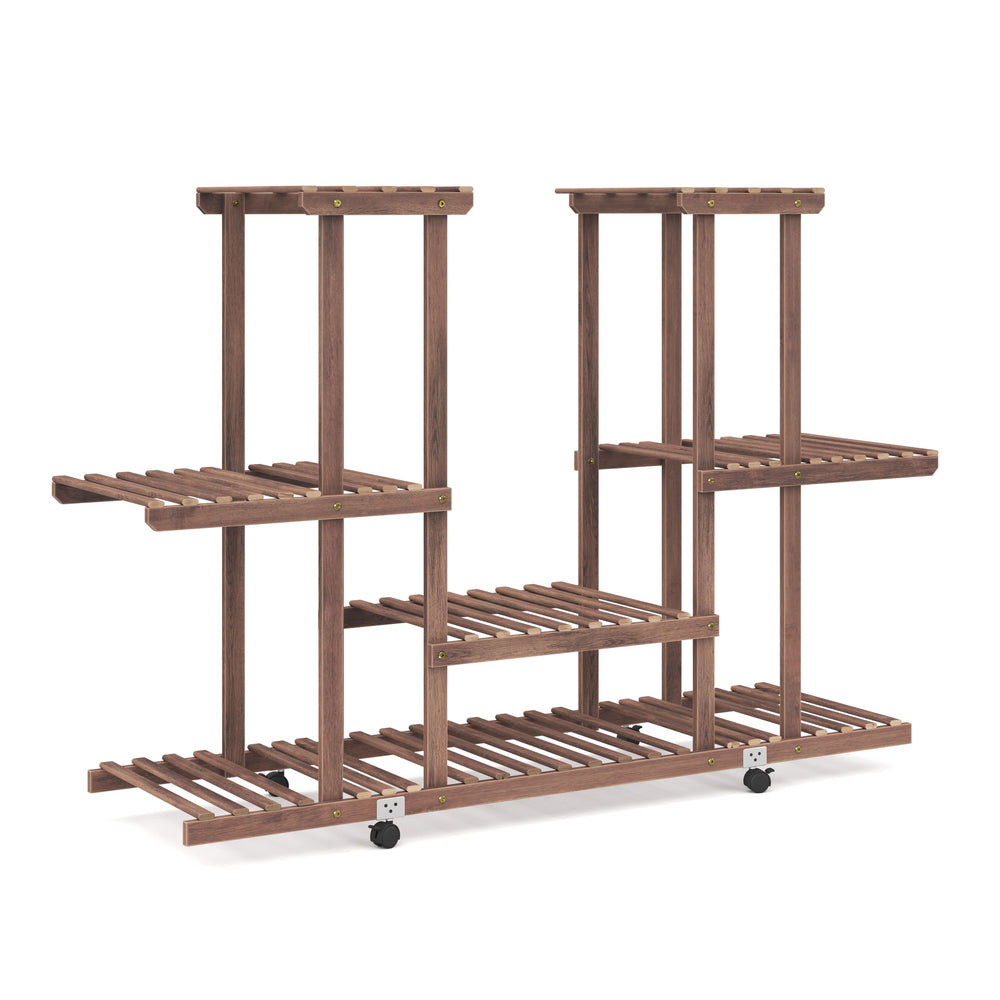 Pflanzenregal Holz 114 x 33 x 80 cm natur