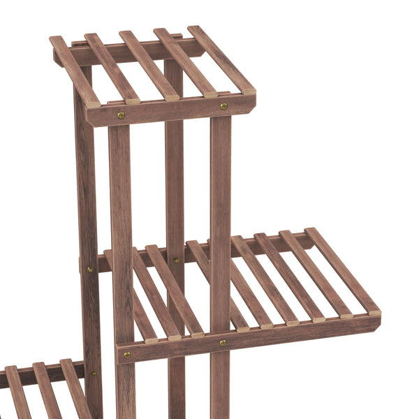 Étagère à plantes en bois naturel 114 x 33 x 80 cm