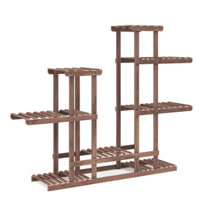Mensola per piante in legno 96 x 25 x 96 cm naturale