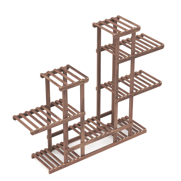 Mensola per piante in legno 96 x 25 x 96 cm naturale