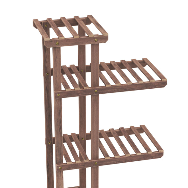 Mensola per piante in legno 96 x 25 x 96 cm naturale