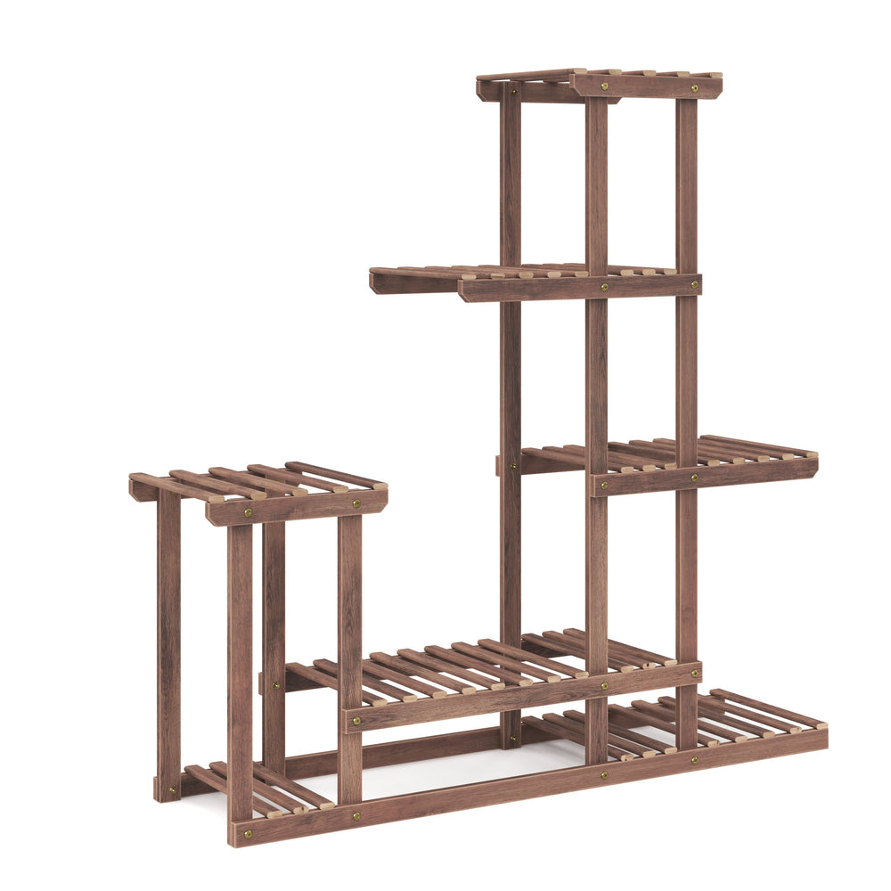Mensola per piante in legno 97 x 25 x 96 cm naturale