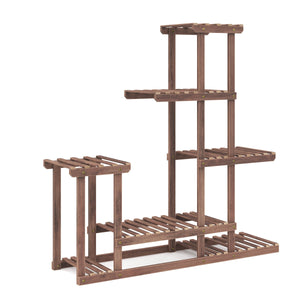 Étagère à plantes en bois naturel 97 x 25 x 96 cm