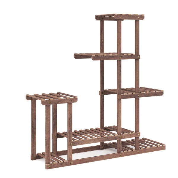 Étagère à plantes en bois naturel 97 x 25 x 96 cm
