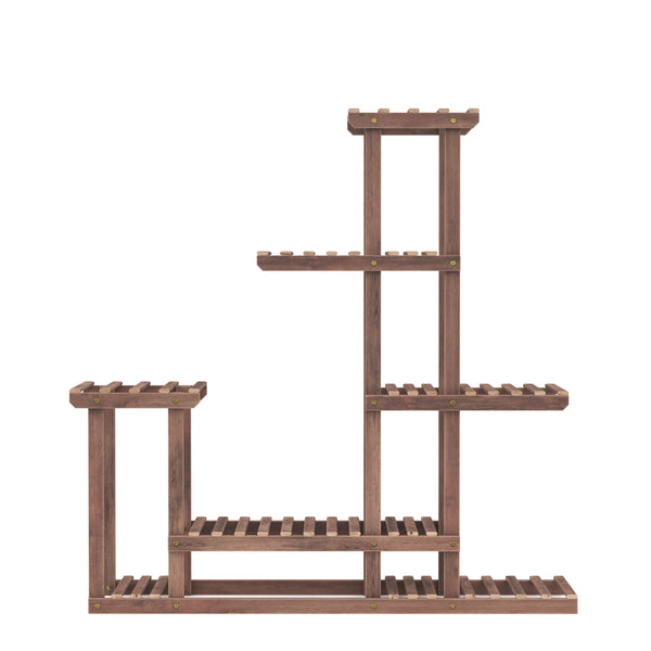 Étagère à plantes en bois naturel 97 x 25 x 96 cm