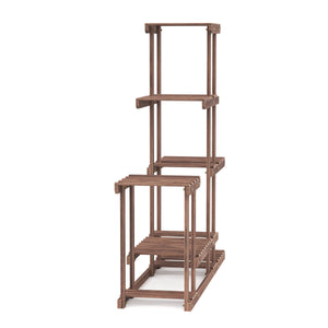 Étagère à plantes en bois naturel 97 x 25 x 96 cm