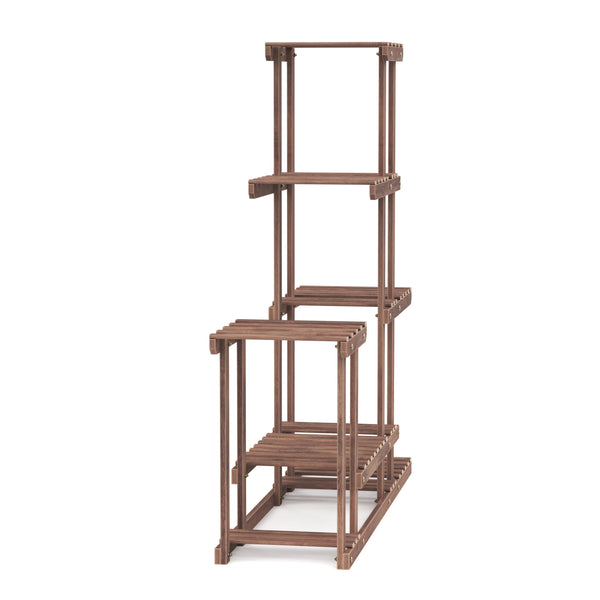 Étagère à plantes en bois naturel 97 x 25 x 96 cm