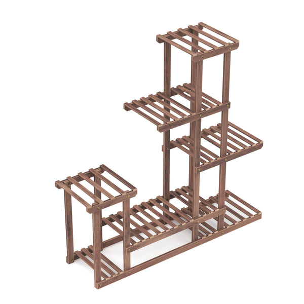 Étagère à plantes en bois naturel 97 x 25 x 96 cm