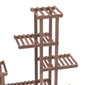 Étagère à plantes en bois naturel 97 x 25 x 96 cm