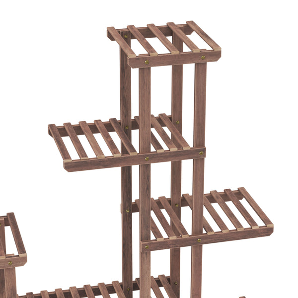 Étagère à plantes en bois naturel 97 x 25 x 96 cm