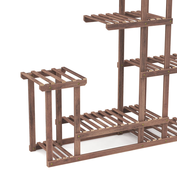 Étagère à plantes en bois naturel 97 x 25 x 96 cm