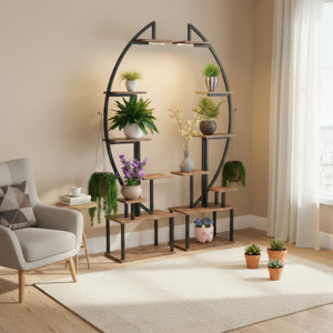Pflanzenregal Vintage BONITA mit Licht 55 x 166 cm 2er Set