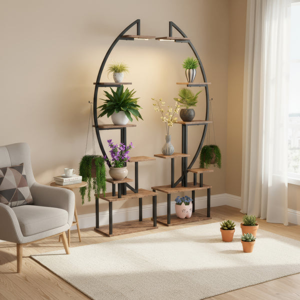 Pflanzenregal Vintage BONITA mit Licht 55 x 166 cm 2er Set
