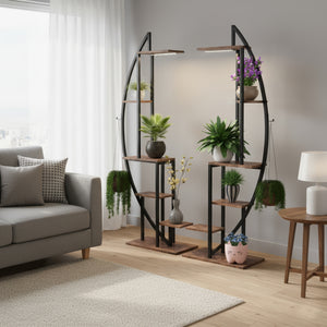 Pflanzenregal Vintage BONITA mit Licht 61 x 157 cm 2er Set