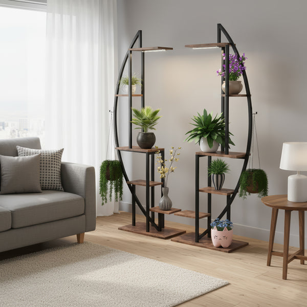 Pflanzenregal Vintage BONITA mit Licht 61 x 157 cm 2er Set
