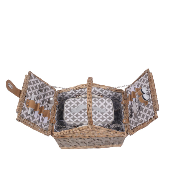Set di cestini da picnic per 4 persone, 36 x 28 x 28 cm