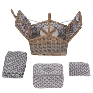 Set di cestini da picnic per 4 persone, 36 x 28 x 28 cm