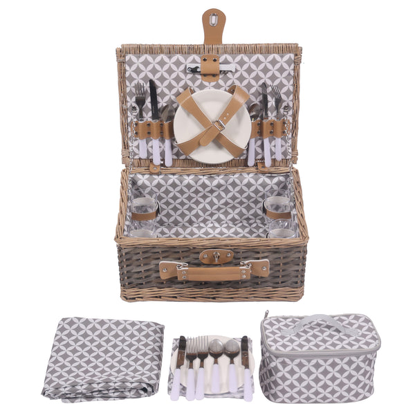 Set di cestini da picnic per 4 persone, 40 x 28 x 19 cm