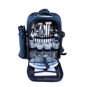 Picknick Rucksack Set für 4 Personen LARS blau