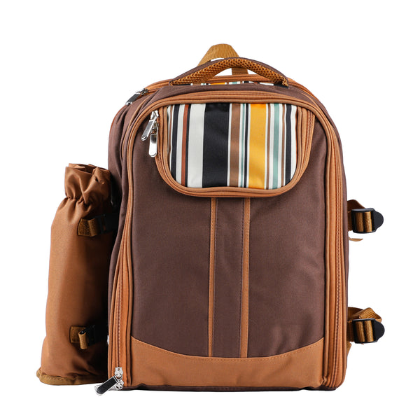 Picknick Rucksack Set für 4 Personen LARS braun