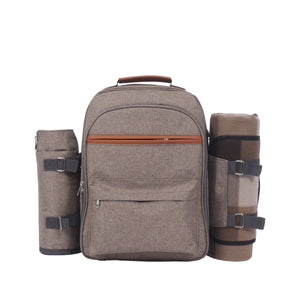 Set zaino da picnic per 4 persone, marrone