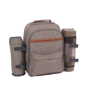 Set zaino da picnic per 4 persone, marrone