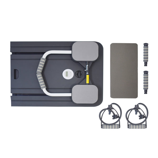Pilates Board klappbar mit Widerstandsbändern schwarz
