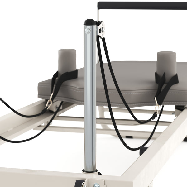 Pilates Reformer klappbar weiss/grau