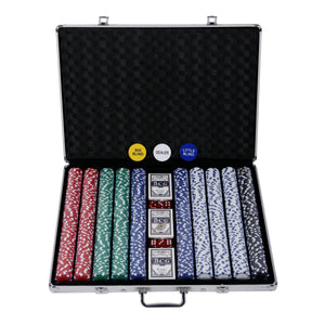 Pokerkoffer mit 1000 Chips und 6 Würfel