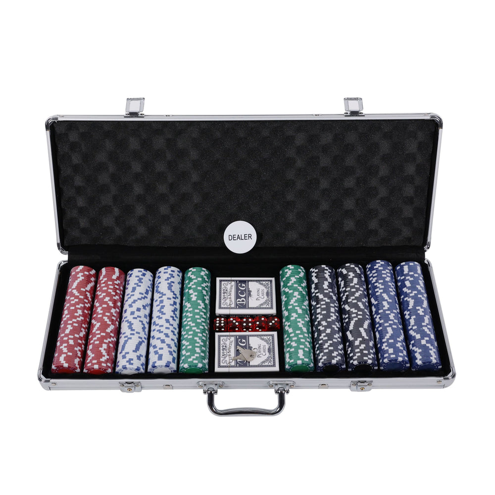 Set da poker con 500 fiches e 5 dadi