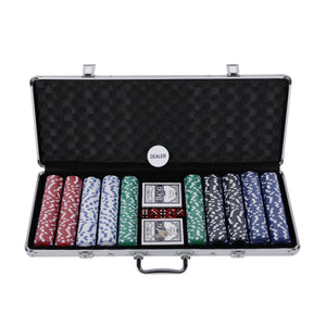 Pokerkoffer mit 500 Chips und 5 Würfel