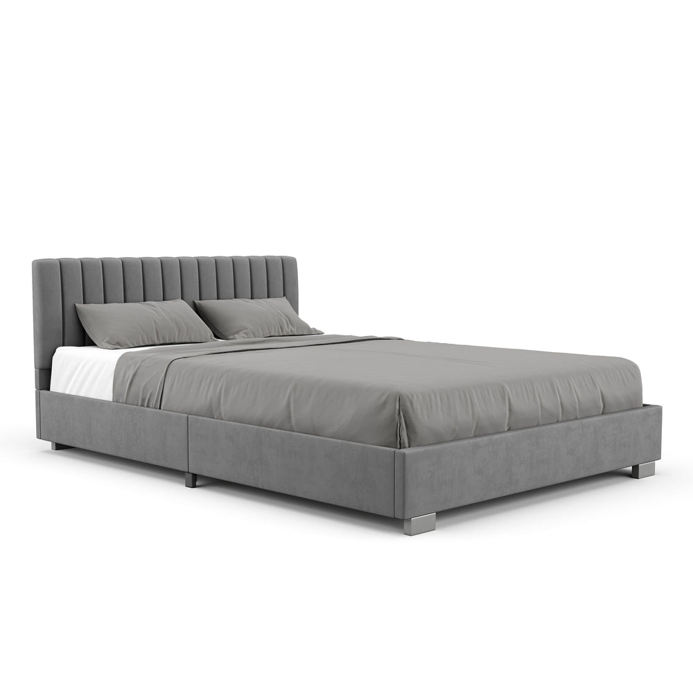 Upholstered bed DAINA 140 x 200 cm anthracite