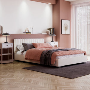 Polsterbett DAINA 140 x 200 cm beige