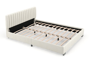 Upholstered bed DAINA 160 x 200 cm beige