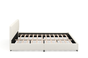 Upholstered bed DAINA 160 x 200 cm beige