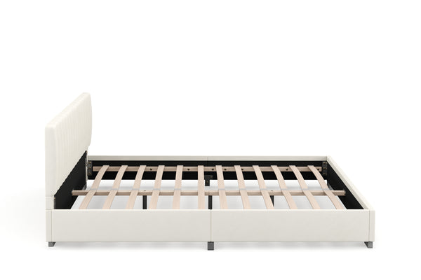 Upholstered bed DAINA 160 x 200 cm beige
