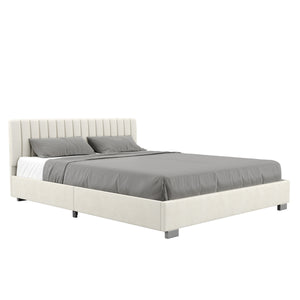 Upholstered bed DAINA 160 x 200 cm beige