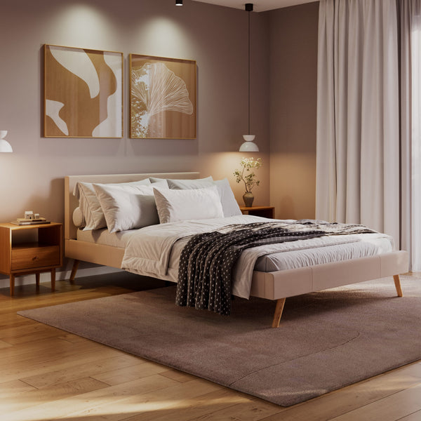 Polsterbett ELVAR 140 x 200 cm beige