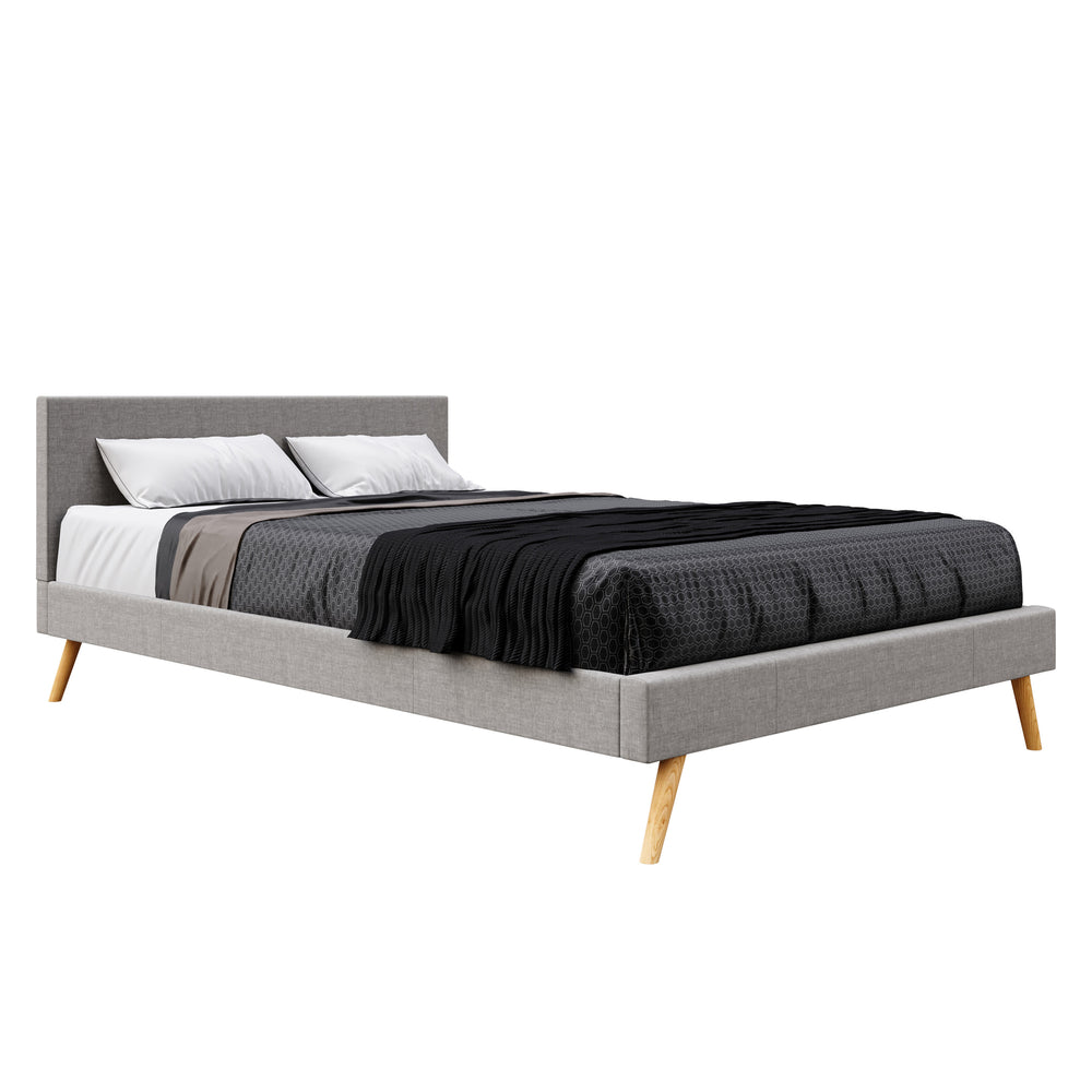 Upholstered bed ELVAR 140 x 200 cm gray