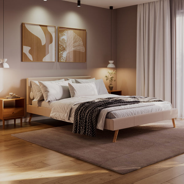 Polsterbett ELVAR 160 x 200 cm beige