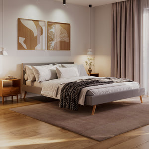 Polsterbett ELVAR 160 x 200 cm grau