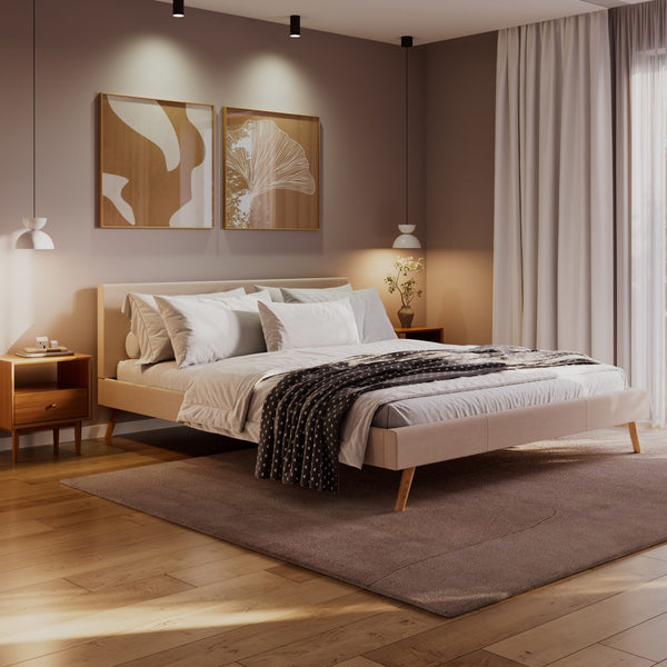 Polsterbett ELVAR 180 x 200 cm beige