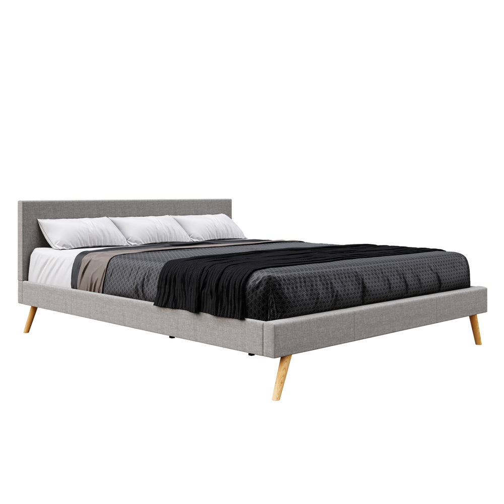 Upholstered bed ELVAR 180 x 200 cm gray