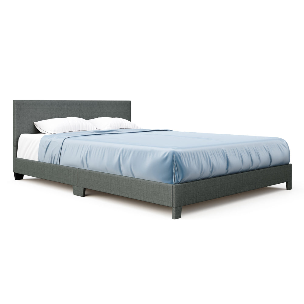 Upholstered bed JUNA 140 x 200 cm anthracite/green
